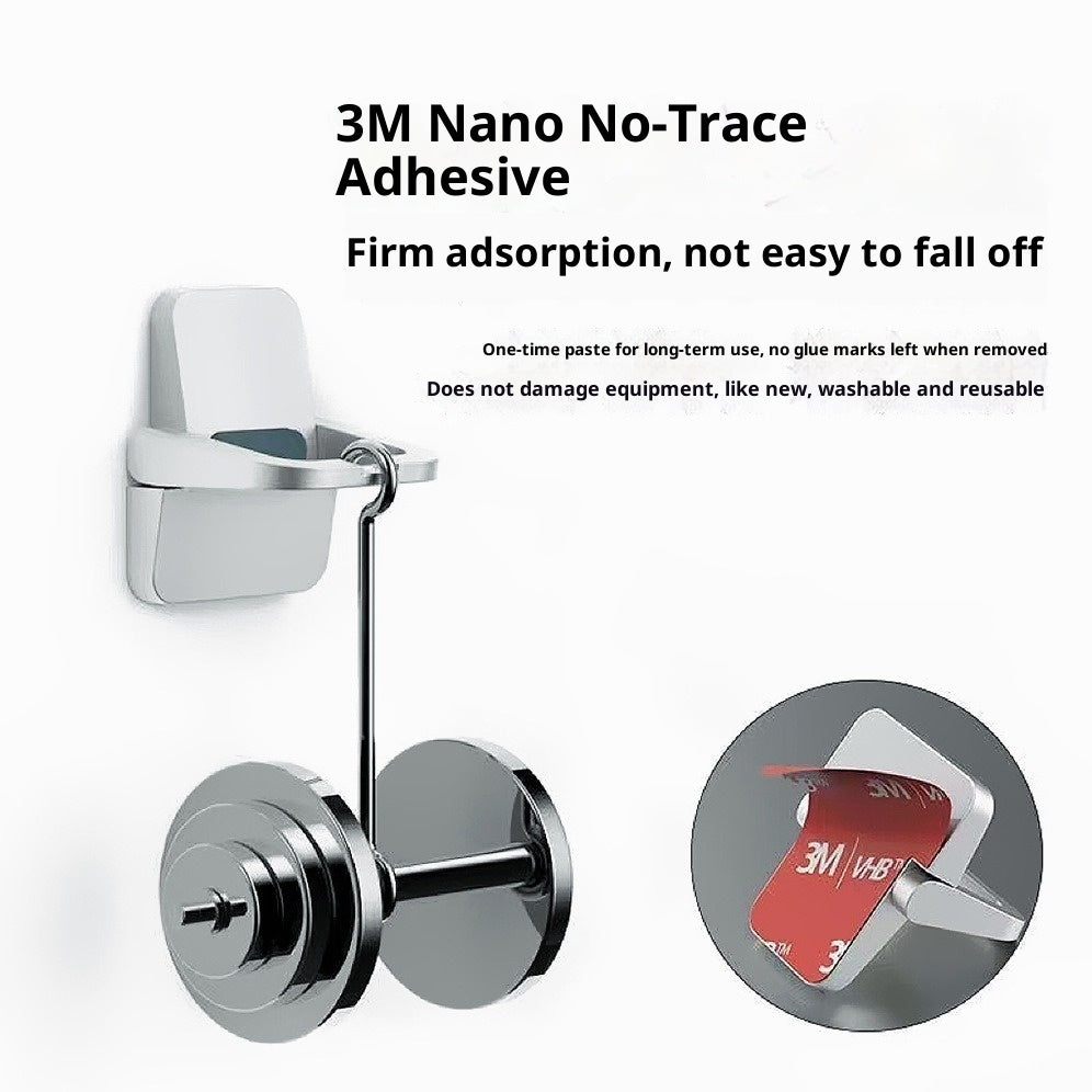 Laptop kickstand adhesive backing and illustrated hanging-weight demonstration