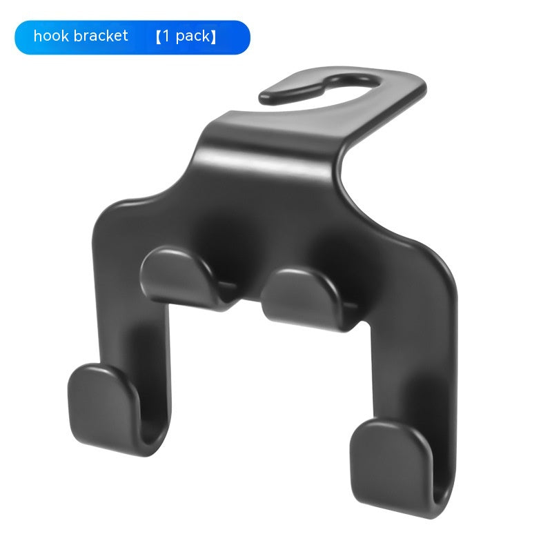 Black 2-in-1 car headrest phone holder and hook, 1 piece