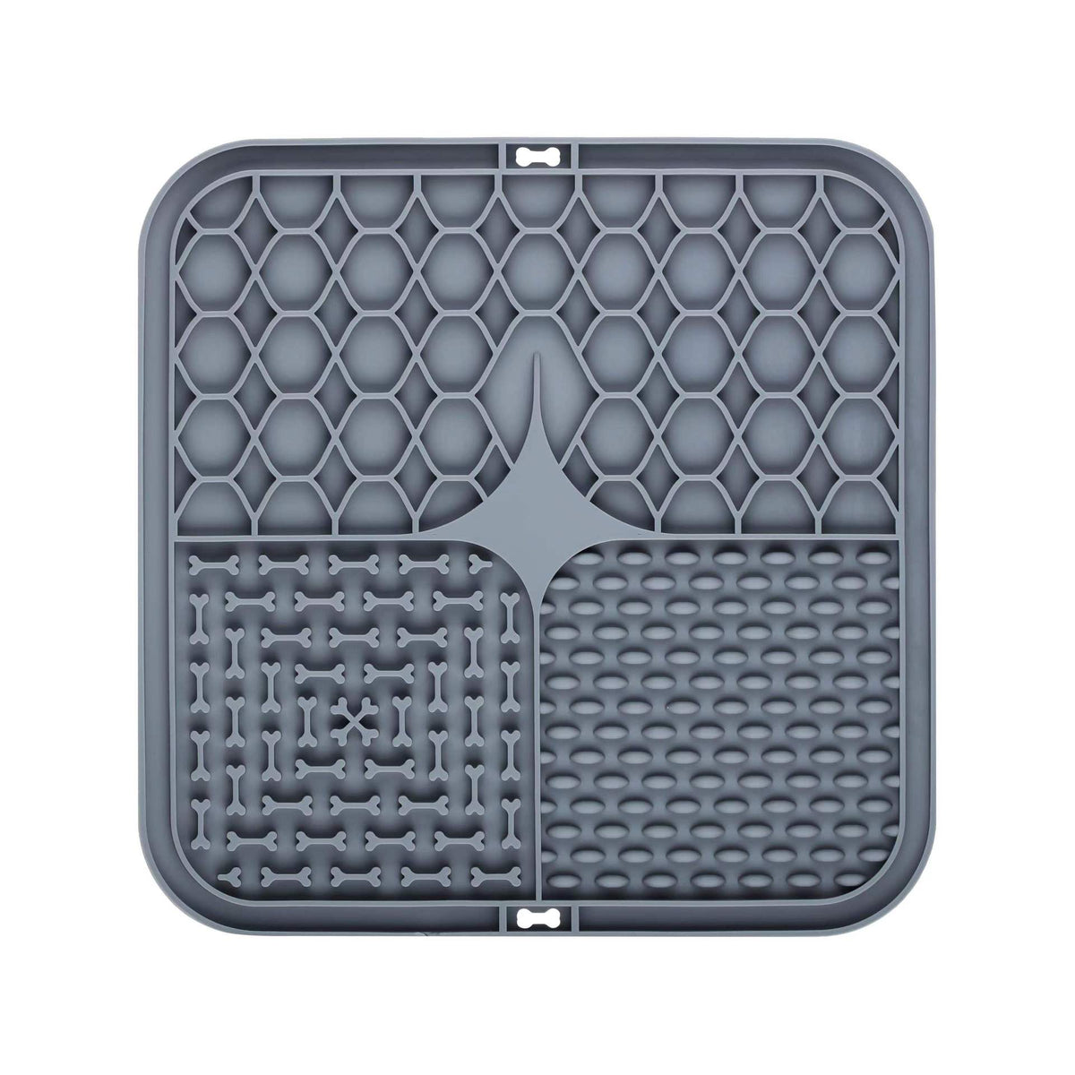 Gray 20 cm pet lick mat shown empty with textured feeding surface