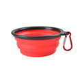 Red portable collapsible pet travel bowl 350ml