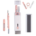  Pink electronics cleaning kit with storage case and tools arranged separately