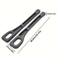 2-pack of black car seat gap filler organizers on white background with dimensions: 40.9cm (16.11in) long, 6.5cm (2.56in) wide, 3.3cm (1.3in) thick